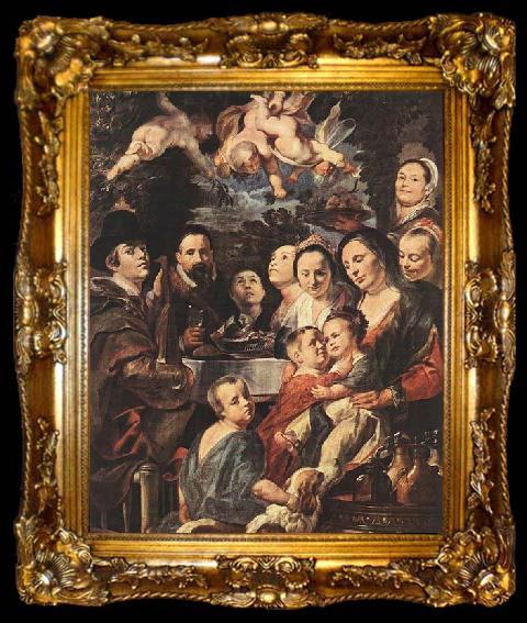 framed  Jacob Jordaens Self-portrait among Parents, Brothers and Sisters, ta009-2